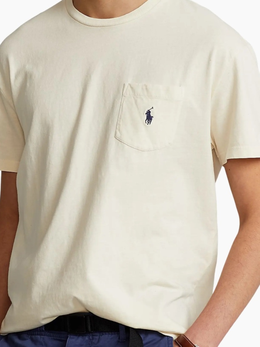 Vintage Polo Country Ralph Lauren single-stitch pocket tee in cream